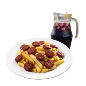 Choripapa con Chicha
